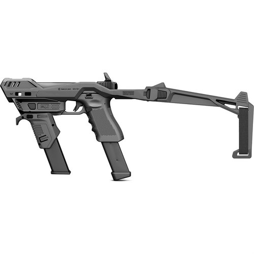 Das 2021SLX-01 SLX MG45 Brace Kit für Glock 20/21/29/40/41 bietet verbesserte Stabilität, schnelle Montage und einen integrierten MG45 Magazinhalter für mehr Kontrolle.