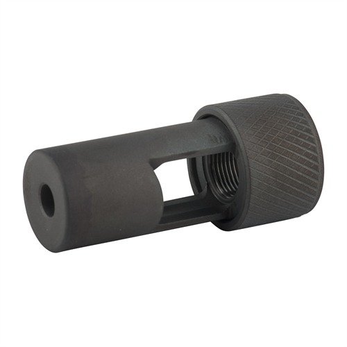 Das OPS Inc Muzzle Brake Kit für das 12. Modell bietet eine robuste Edelstahlkonstruktion, matte schwarze Oberfläche und ist kompatibel mit 22/.223/5.56mm.
