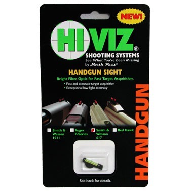 Die S&W Revolver Fiber Optic Front Sights von HIVIZ bieten dir eine verbesserte Sichtbarkeit mit grünem Licht, ideal für präzises Zielen und schnelle Zielerfassung.