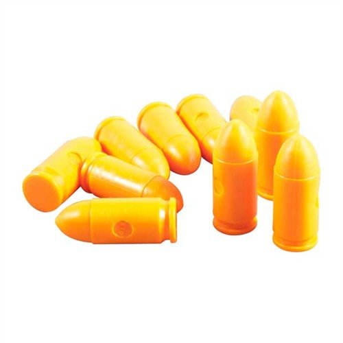 Die SAF-T-TRAINERS Dummy Rounds in leuchtendem Orange sind perfekt für Trainingseinheiten, um Verwechslungen mit echten Patronen zu vermeiden.