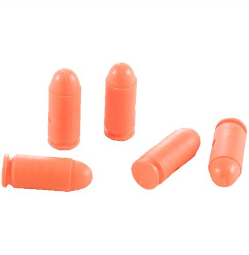 Die SAF-T-TRAINERS Dummy Rounds sind aus leuchtend orangefarbenem Kunststoff, verhindern Verwechslungen mit echten Munition und sind ideal für dein Training.