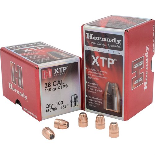 Die XTP® .38 Kaliber Hohlspitzgeschosse bieten kontrollierte Expansion, keine freiliegende Bleikappe und gleichmäßige Kern-Dichte für maximale Durchschlagskraft.