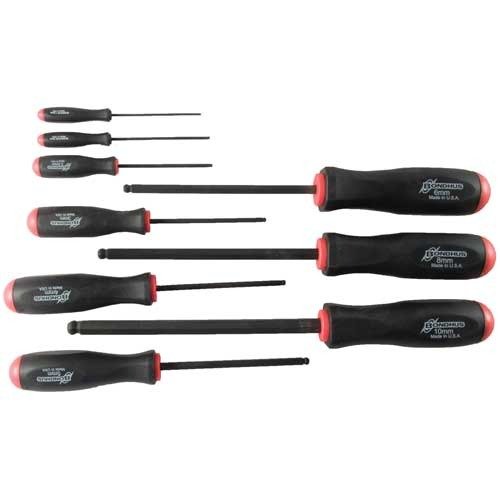 Die BONDHUS Balldriver Schraubendreher machen das Arbeiten mit Sechskantschrauben schneller und einfacher. Ergonomische Griffe und farbcodiert für metrisch/standard!