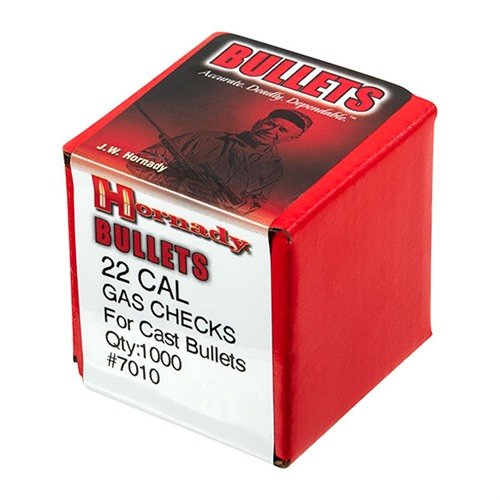 Verbessere die Leistung deiner selbst gegossenen Geschosse mit Hornady Gas Checks. Sie dichten Gase ab und schützen die Basis vor Verformung. 1000 Stück pro Box.
