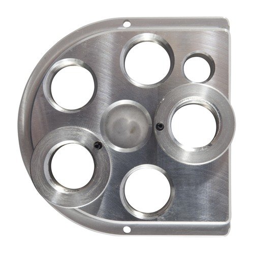 Die CNC-gefrästen Dillon Toolheads bieten präzise Ausrichtung der Dies für konsistentere und genauere Munition, ideal für hohe Produktionsvolumen.