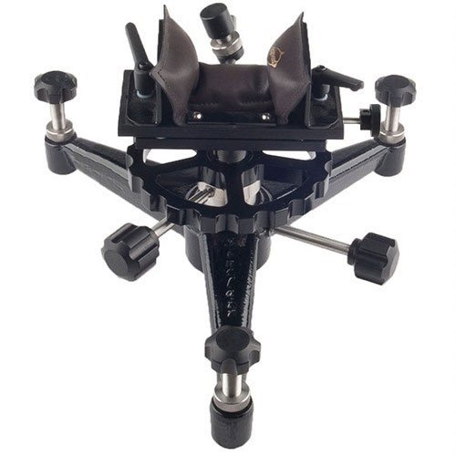 Der Sinclair Heavy Varmint Rest bietet schnelle Anpassungen für verschiedene Forend-Breiten und Windage-Kontrolle für präzises Schießen, ideal für Links- und Rechtshänder.