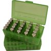 Die MTM Case-Gard P-100 Flip Top Ammo Box ist perfekt für den Schützen, ideal für Reloads, mit griffiger, kratzfester Oberfläche und 25 Jahre Garantie auf Verschlüsse.