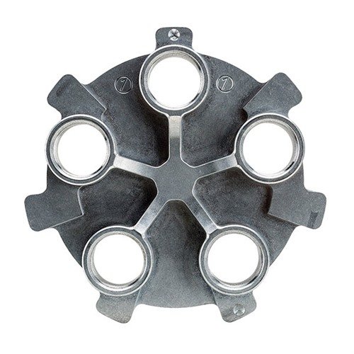 Wechsle schnell und einfach die Kaliber mit der PRO CHUCKER 5 DIE PLATE von RCBS. Lass die Reloading Dies eingerichtet und spare Zeit bei jeder Sitzung!