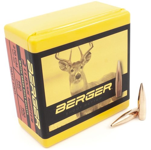Die Berger 270 Kaliber 140gr Classic Hunting Geschosse bieten höchste Ballistik und sind ideal für die Jagd auf mittlere Distanzen mit Fabrikgewehren.