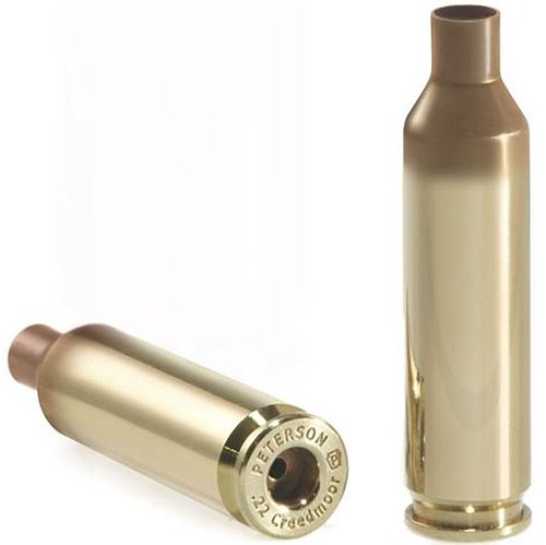 .22 Creedmoor Brass von Peterson Cartridge bietet verbesserte Eigenschaften, höhere Druckfestigkeit und ideale Wandstärke für präzises Schießen bis 800 Yards.