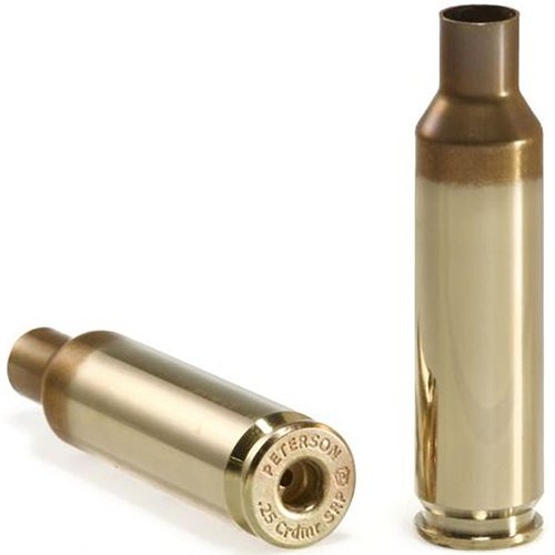 .25 Creedmoor Brass von Peterson Cartridge bietet präzise, hochwertige Hülsen für optimale Ergebnisse beim Schießen. Ideal für Wettkämpfe und ambitionierte Schützen.