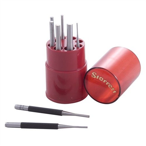 Das Starrett Pin Punch Set bietet präzise, langlebige Werkzeuge mit ergonomischem Design und klaren Größenmarkierungen für müheloses Arbeiten.