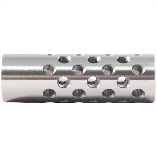 Der #3 Muzzle Brake 22 Kaliber von SHREWD reduziert den Rückstoß und das Mündungssteigen mit 42 Ports für maximale Kontrolle. Gunsmithing erforderlich.