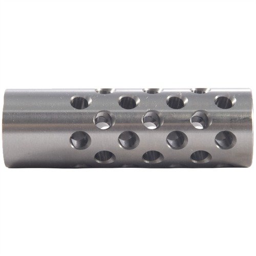 Der #3 Muzzle Brake 22 Caliber von SHREWD reduziert den Rückstoß und die Mündungserhebung dank 42 Ports für maximale Kontrolle. Gunsmithing erforderlich.