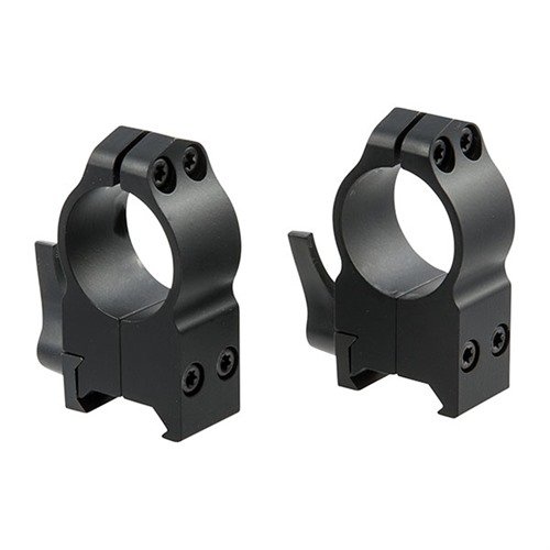 Die MAXIMA Quick Detach Ringe bieten eine robuste, präzise Lösung mit verstellbaren Hebeln, die perfekt auf Weaver-Basen passen und Nullstellung beibehalten.