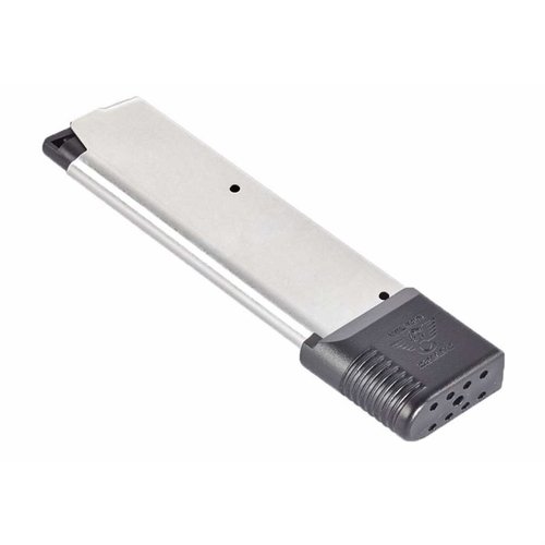 Die Wilson Combat 47 Series 10-Round Magazine für die 1911 bietet verbesserte Zuverlässigkeit, ein neues Polymer-Basispad und langlebige Edelstahlfedern.