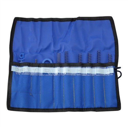 Mit dem 1911 SPRING CADDY von WILSON COMBAT hast du alle wichtigen Recoil Springs, SHOK-BUFFS und Werkzeuge in einer praktischen Tasche für dein Schießgepäck.