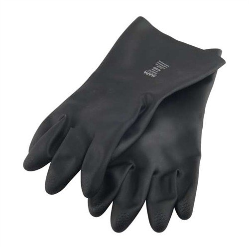 Die N440 GLOVES aus schwarzem Neopren bieten extra langen, schweren Schutz vor 103 Ölen, Säuren und Lösungsmitteln, mit rutschfestem Griff und leichtem Anziehen.