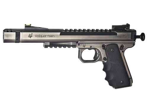 Der Volquartsen Scorpion BattleWorn 22LR bietet ein leichtes, präzises Design mit einem Multi-Port-Kompenser, Hi-Viz Visierung und Hogue Griff für optimale Kontrolle.