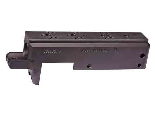 Der Volquartsen Replacement Receiver aus CNC-gefrästem, anodisiertem Aluminium ist ein einfacher Drop-in-Ersatz für den 10/22 Receiver mit universeller Red Dot-Montage.