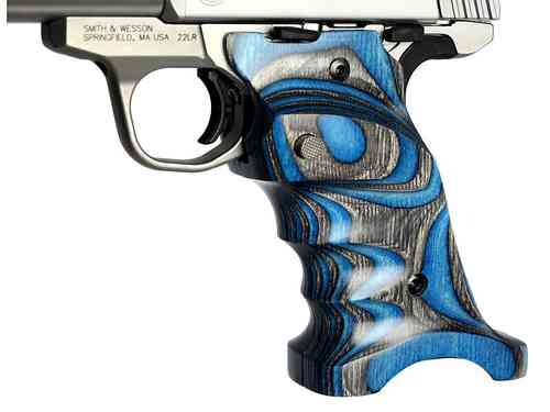 Die Laminated Grips für SW22 bieten dir einen entspannten Halt mit Daumenauflage und Fingerrillen, CNC-gefräst aus Schichtholz und in verschiedenen Farben.
