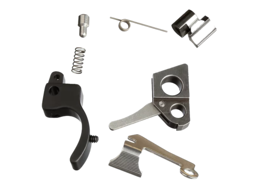 Das Volquartsen Accurizing Kit bietet dir eine präzise 2,25 lb Abzugsgewicht mit Target Hammer, Sear und Trigger – kein Polieren nötig!