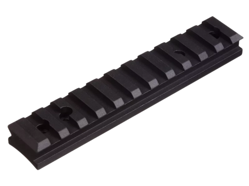 Die Weaver Schiene von VOLQUARTSEN ist eine robuste Picatinny-Montage aus Aluminium, 12,1 mm hoch, für einfache Installation auf Ruger 10/22 mit vier Schrauben.