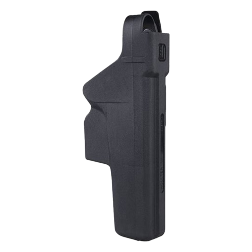 Das polymer Holster für Glock bietet robusten Schutz und sicheren Halt für Pistolen in den Kalibern 9mm, .40, .380 und .357, ideal für einen 45 mm Gürtel.