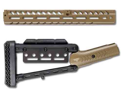 Das Ranger Point M-LOK Lever Stock Set bietet eine ergonomische Form, leichte Installation, 24 M-LOK Slots und eine robuste Bauweise aus 6061 Billet Aluminium.