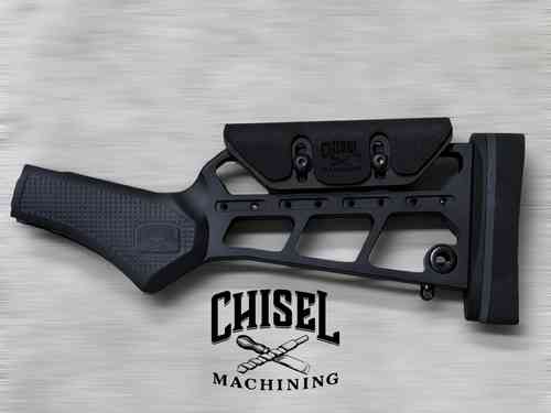 Der Chisel Aluminium Stock Pistol Grip für Henry bietet eine CNC-gefertigte, ambidextröse Konstruktion mit höhenverstellbarem Wangenstück und Schaft.